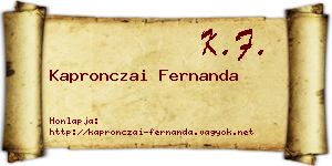 Kapronczai Fernanda névjegykártya