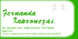 fernanda kapronczai business card